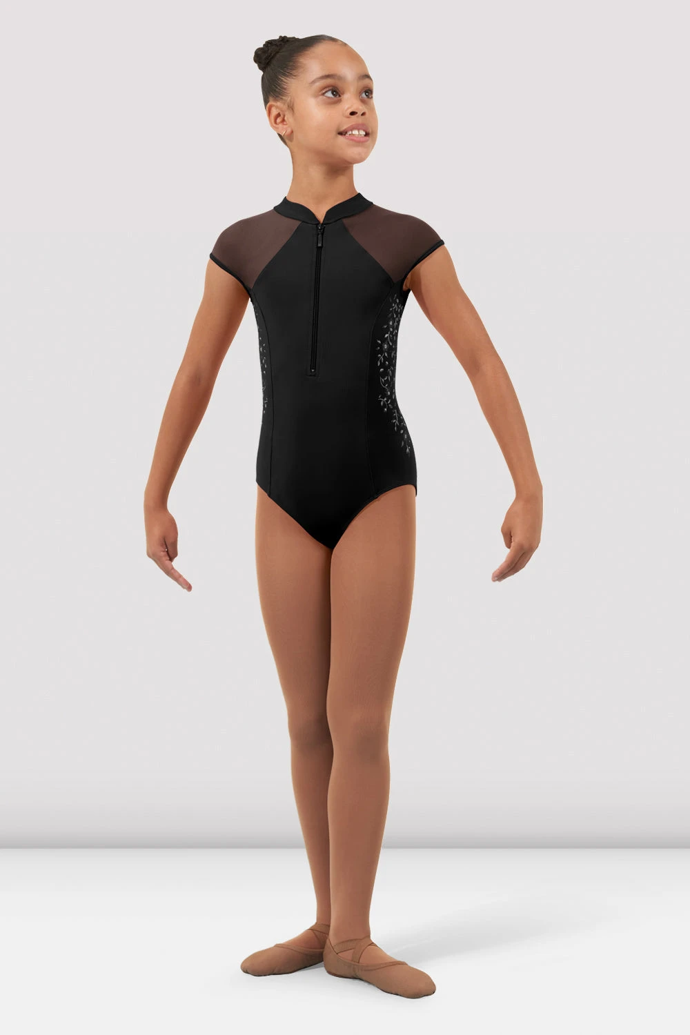 Girls Vanessa Zipper Leotard 1 Girls Vanessa Zipper Leotard