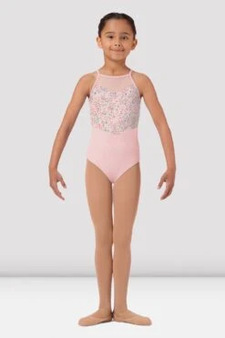 Girls Mirella Ditsy Floral Halterneck Leotard