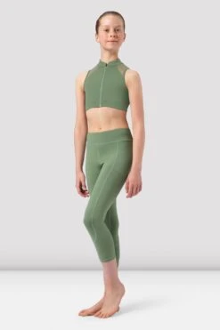 Girls Sadie Zip Front Crop Top